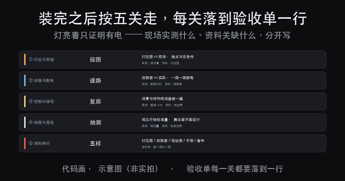剧场灯光装完了怎么验收:五关落到验收单(图1)